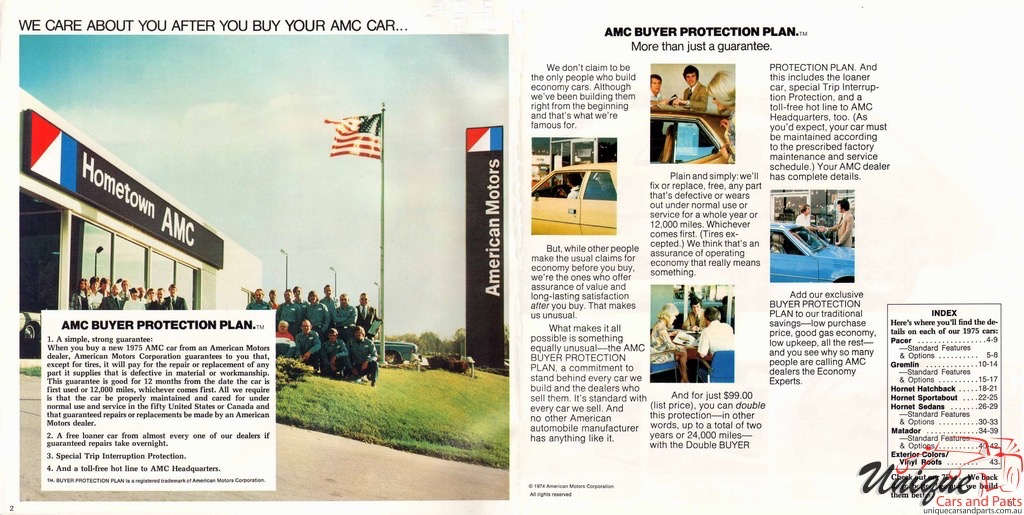 1975 AMC Full Line All Models Brochure Page 2
